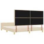 vidaXL Cadre de lit avec tête de lit Crème 180 x 200 cm tissu