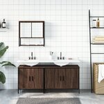 vidaXL Ensemble de meubles de salle de bain 3 Pièces Chêne marron