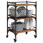 vidaXL Chariot de cuisine Bois Ancien 50 x 35 x 75 5 cm