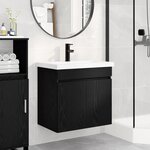vidaXL Meuble de salle de bain avec robinet Chêne noir