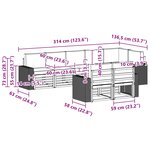 vidaXL Ensemble de canapés d'extérieur 8 pc Polyester