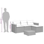 vidaXL Salon de jardin avec coussins 3 Pièces gris résine tressée