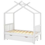 vidaXL Cadre de lit enfant avec tiroir blanc pin massif 70x140 cm