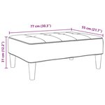 vidaXL Repose-pied gris clair 77x55x31 cm velours