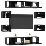 vidaXL Ensemble meuble TV 8 Pièces 80 x 30 x 30 cm Chêne noir