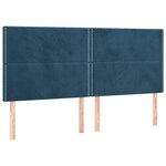 vidaXL Tête de lit à LED Bleu foncé 160x5x118/128 cm Velours