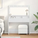 vidaXL Coiffeuse avec miroir Blanc 100 x 41 x 135 cm Bois d'ingénierie
