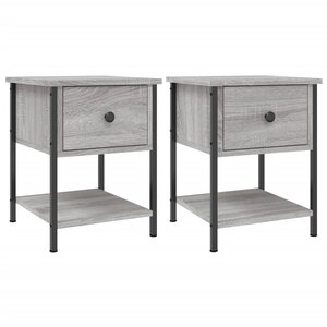 vidaXL Tables de chevet 2 Pièces sonoma gris 34x35 5x45cm bois ingénierie