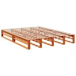 vidaXL Lit bibliothèque sans matelas cire marron 160x200 cm pin massif