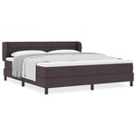 vidaXL Lit boxspring avec matelas Marron foncé 180 x 200 cm tissu