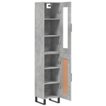 vidaXL Buffet haut Gris béton 34 5x34x180 cm Bois d'ingénierie
