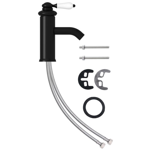 vidaXL Robinet de lavabo de salle de bain Noir 130x180 mm