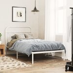vidaXL Cadre de lit métal sans matelas et tête de lit blanc 100x200 cm