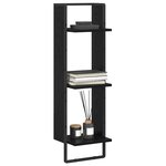 vidaXL Étagère Murale Chêne noir 30 x 25 x 100 cm Bois d'ingénierie