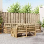 vidaXL Ensemble de canapés d'extérieur 7 pc Blanc et Beige Polyester
