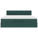 VidaXL Cadre de lit ottoman avec matelas vert foncé 180x200 cm velours