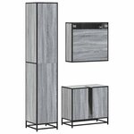 vidaXL Ensemble de meubles de salle de bain 3 Pièces Sonoma gris