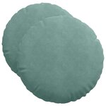 vidaXL Coussins de siège 2 Pièces Vert Mer Ø 40 x 13 cm Velours