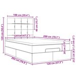 vidaXL Cadre de lit ottoman avec matelas gris foncé 120x200cm tissu