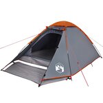 vidaXL Tente de camping à dôme 4 personnes gris et orange imperméable