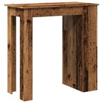 vidaXL Table de bar et étagère de rangement vieux bois 102x50x103 5 cm
