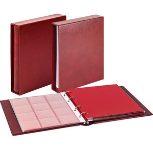 Album numismatique Karat Classic avec 10 feuilles pour monnaies de collection. Couleur - Bordeaux