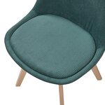 Lot de 4 chaises de salle à manger moderne design robuste velours côtelé vert foncé 03_0009827