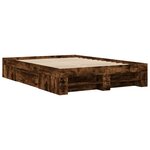 vidaXL Cadre de lit sans matelas chêne fumé 120x200 cm bois ingénierie
