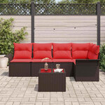 vidaXL Ensemble de canapé de jardin 6 Pièces Marron polyrotin