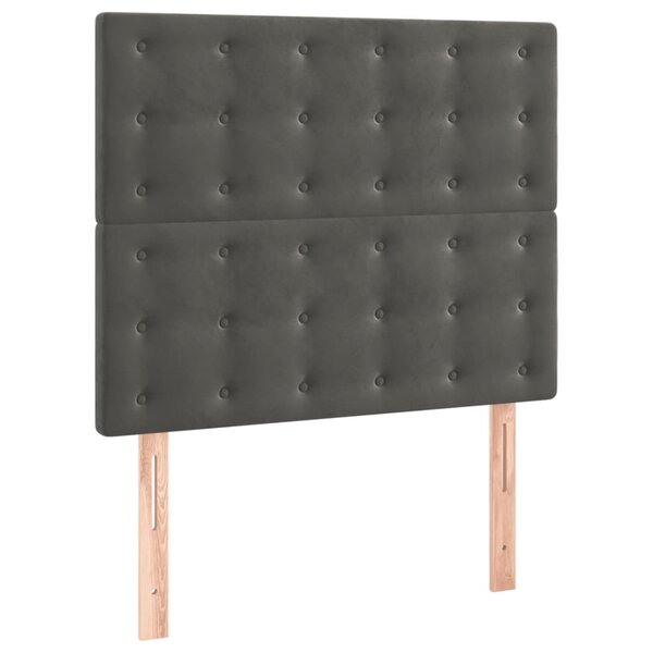 vidaXL Têtes de lit 2 Pièces Gris foncé 80x5x78/88 cm Velours