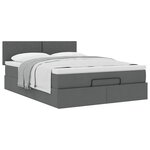 vidaXL Lit ottoman avec matelas gris foncé 140x190 cm tissu