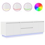 vidaXL Meuble TV avec lumières LED blanc 160 5x41x50 cm