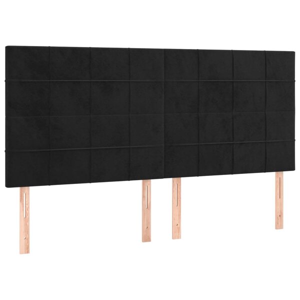 vidaXL Têtes de lit 4 Pièces Noir 90x5x78/88 cm Velours