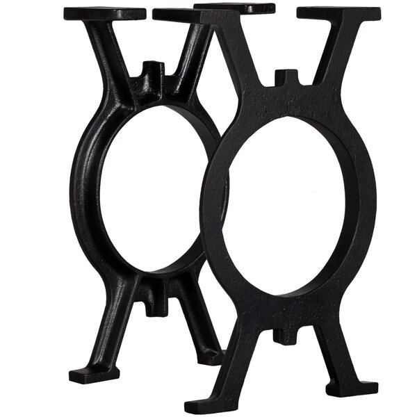vidaXL Pied de banc 2 Pièces Cadre en O Fonte
