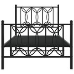vidaXL Cadre de lit métal sans matelas avec pied de lit noir 90x200 cm