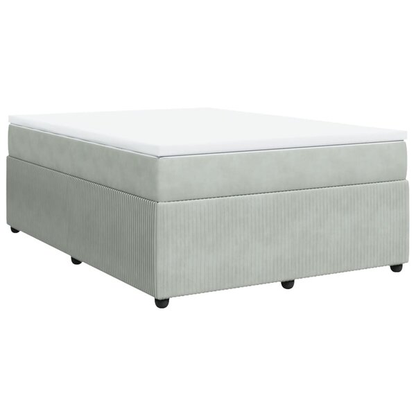 vidaXL Sommier à lattes de lit et matelas Gris clair 140x200cm Velours