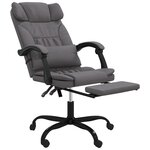 vidaXL Fauteuil inclinable de bureau Gris Similicuir