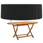 vidaXL Housse de salon de jardin rond noir Ø 244x71 cm oxford 420D