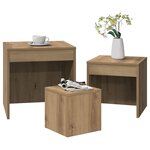 vidaXL Tables gigognes 3 Pièces chêne artisanal bois d'ingénierie
