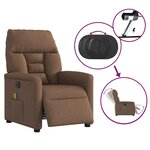 vidaXL Fauteuil inclinable de massage électrique marron tissu