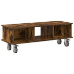 vidaXL Meuble TV Chêne fumé 100 x 35 x 35 cm Bois d'ingénierie