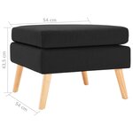 vidaXL Repose-pied Noir Tissu