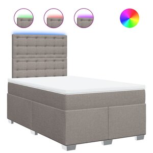 vidaXL Sommier à lattes de lit avec matelas taupe 120x190 cm tissu