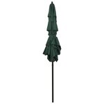 vidaXL Parasol de jardin à 3 niveaux avec mât en aluminium vert 2x2 m