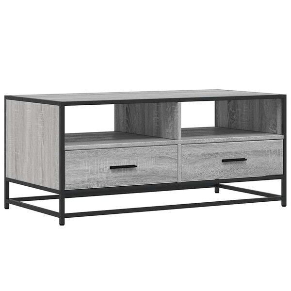 vidaXL Table basse sonoma gris 100x50x45 cm bois d'ingénierie et métal