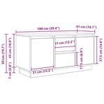 vidaXL Meuble TV avec lumières LED gris béton 100x41x50 cm