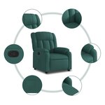 vidaXL Fauteuil inclinable Vert foncé Tissu