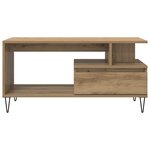 vidaXL Table basse chêne artisanal 90x49x45 cm bois d'ingénierie