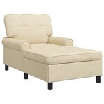 vidaXL Chaise longue avec coussin Crème 91 x 157 x 91 cm tissu