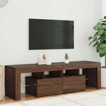 vidaXL Meuble TV avec lumières LED Chêne marron 140x36 5x40 cm